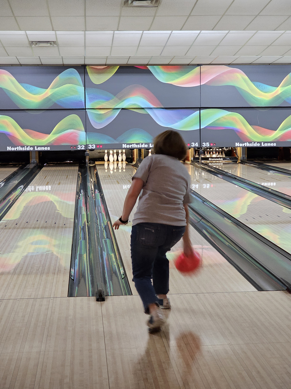 My wife bowling