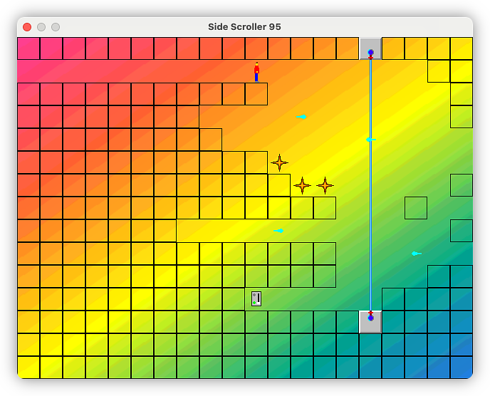 Level S2E10, with a rainbow scheme and lots of invisible laser emitters.