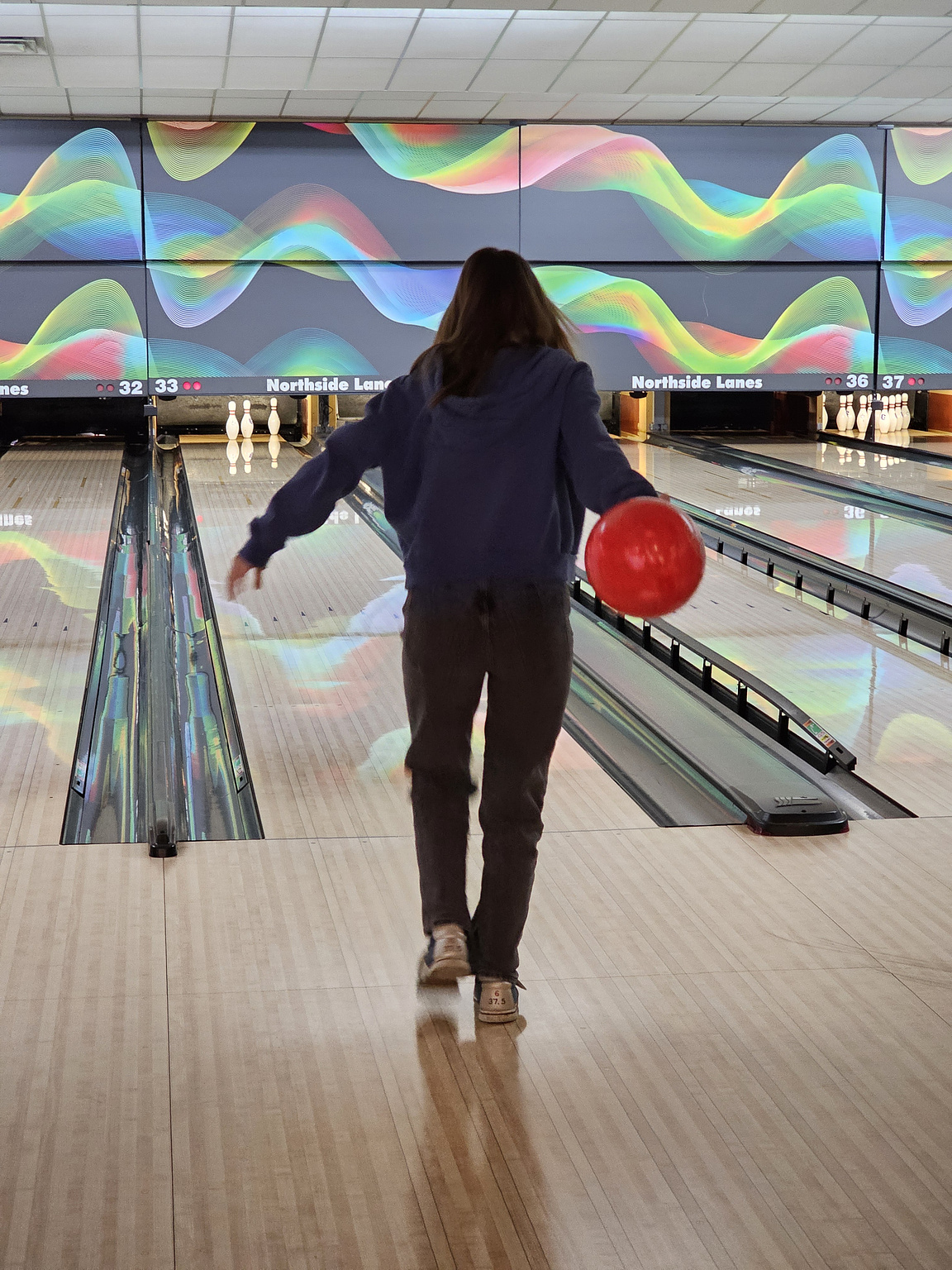 My daughter Moxie bowling