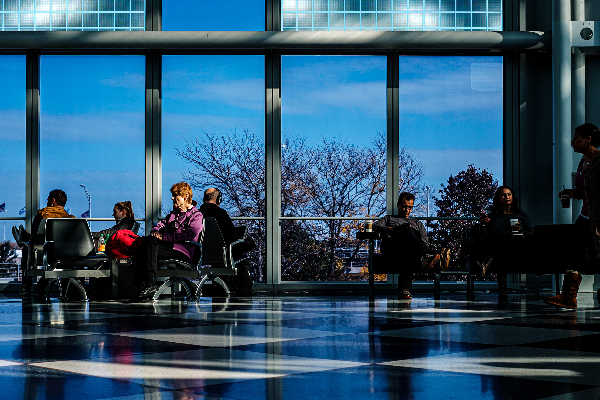 A person in the terminal at O'Hare Airport