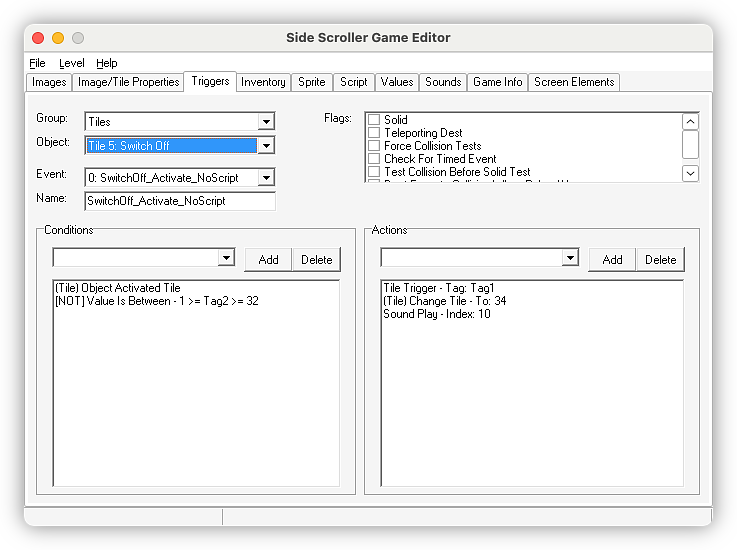 How tile logic was configured. This was modelled after the triggers used in Red Alert's map editor.