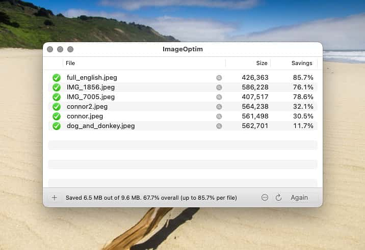 ImageOptim Savings