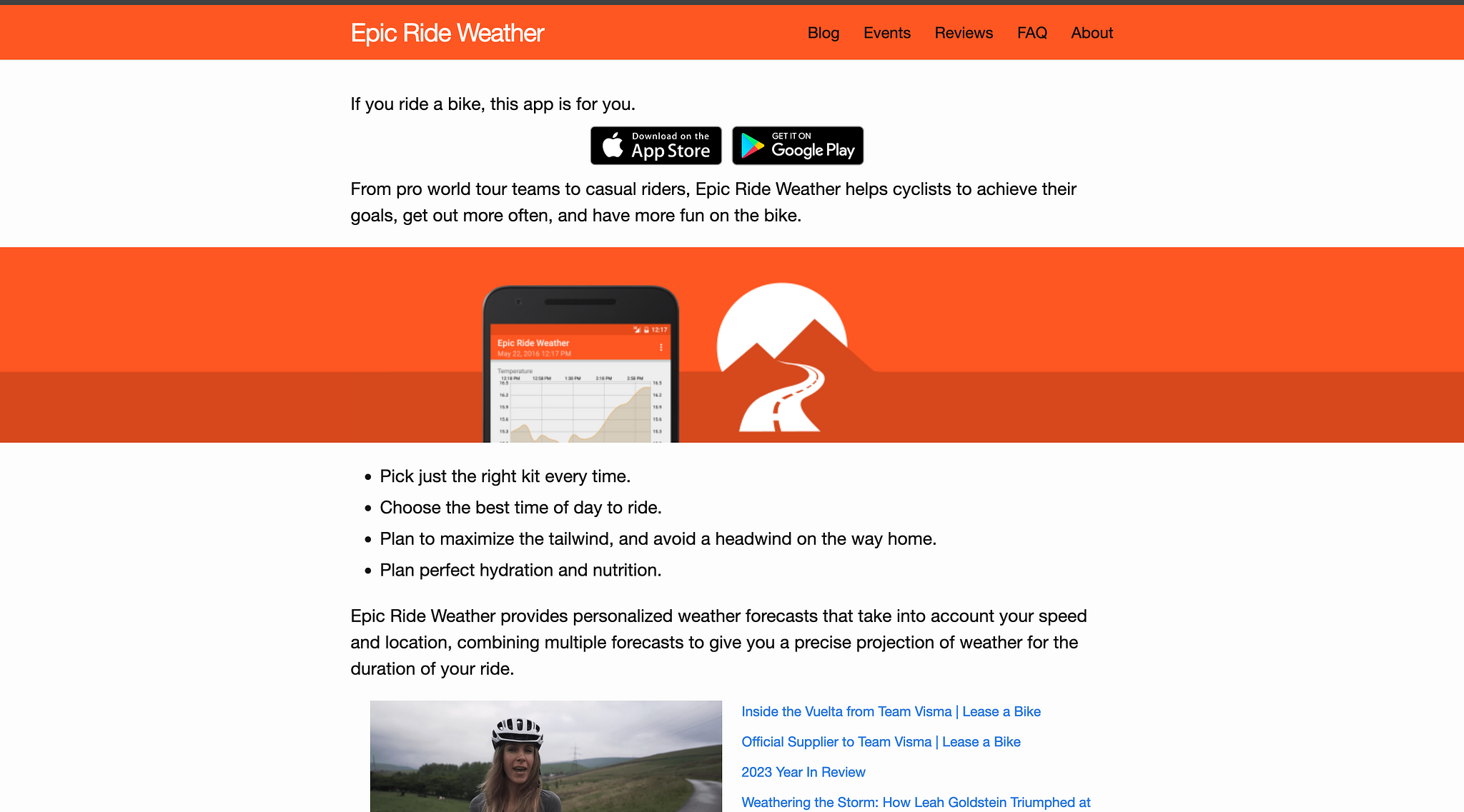 Epic Ride Weather Homepage Screenshot (2024-06-18)