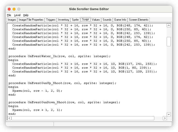 Game logic scripts, which was used to extend the built-in actions.