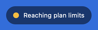 A screenshot from Airtable saying I'm reaching my plan limits