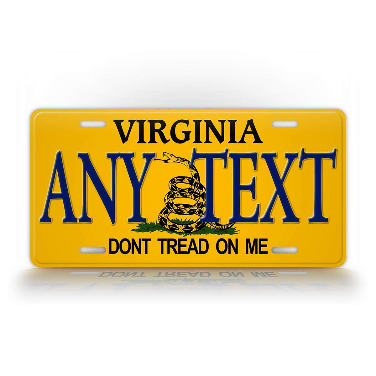 Sample don't tread on me Virginia license plate