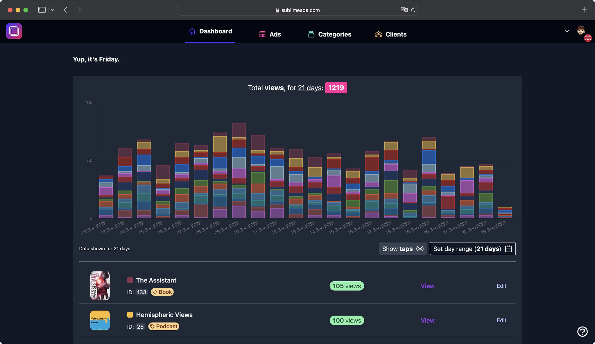 Shameless Plug Dashboard