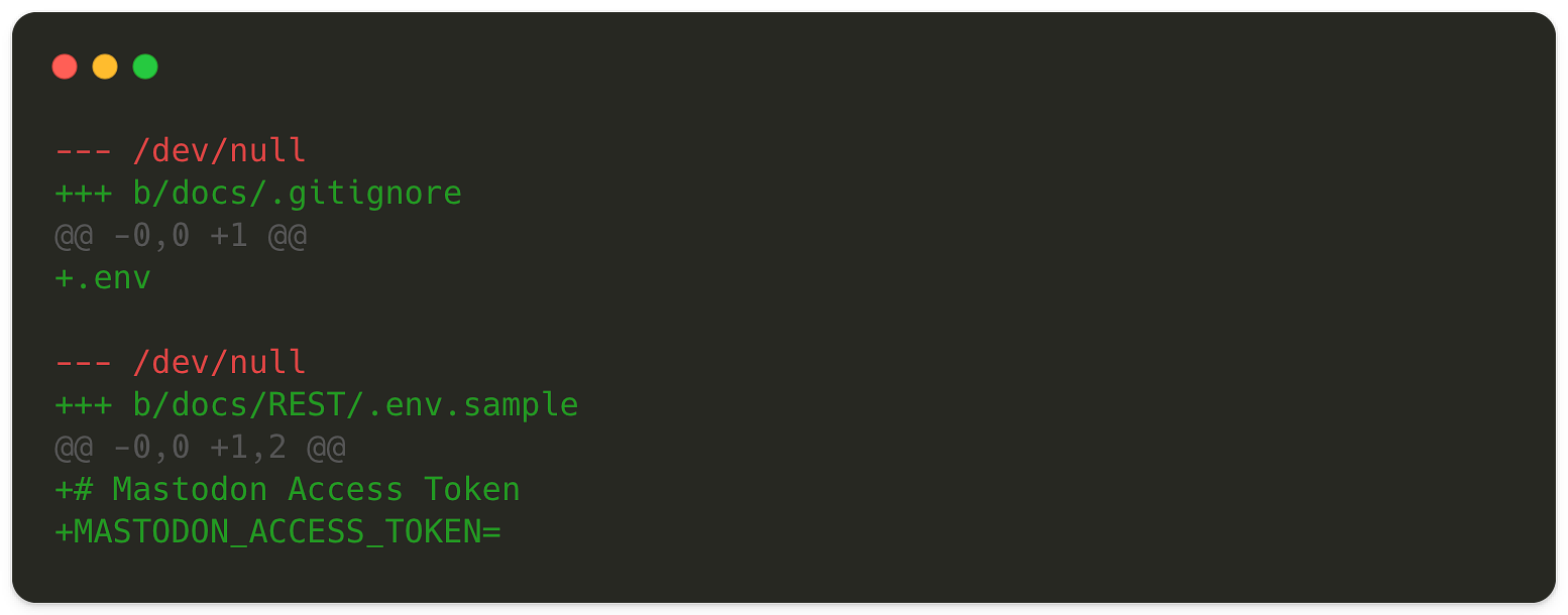 Defining .gitignore and .env.sample