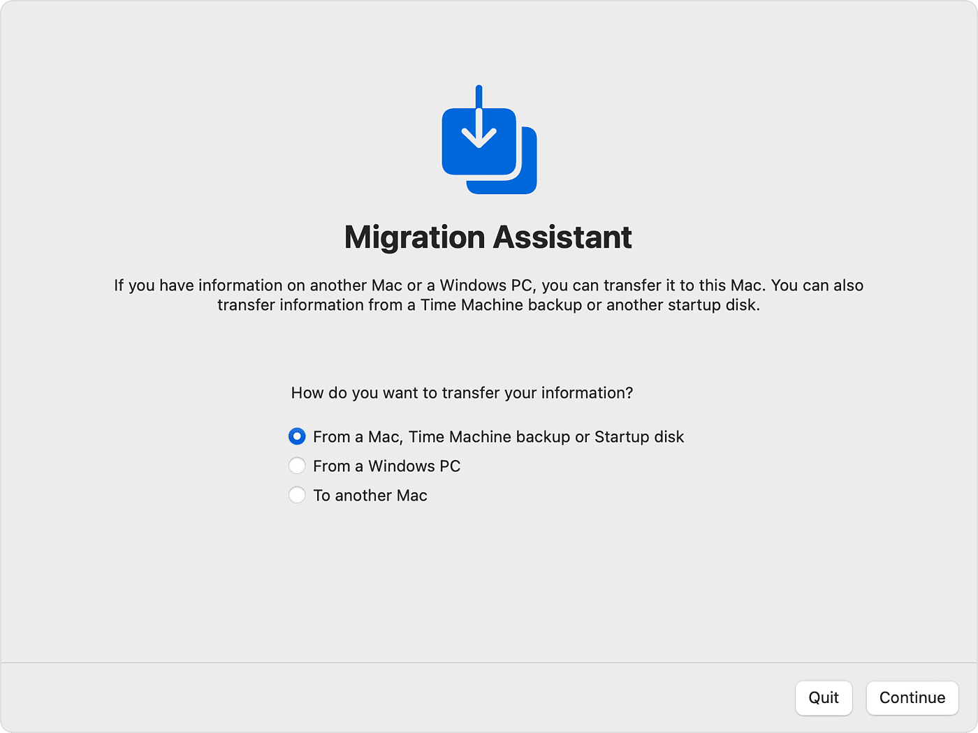 Migration Assistant \#1