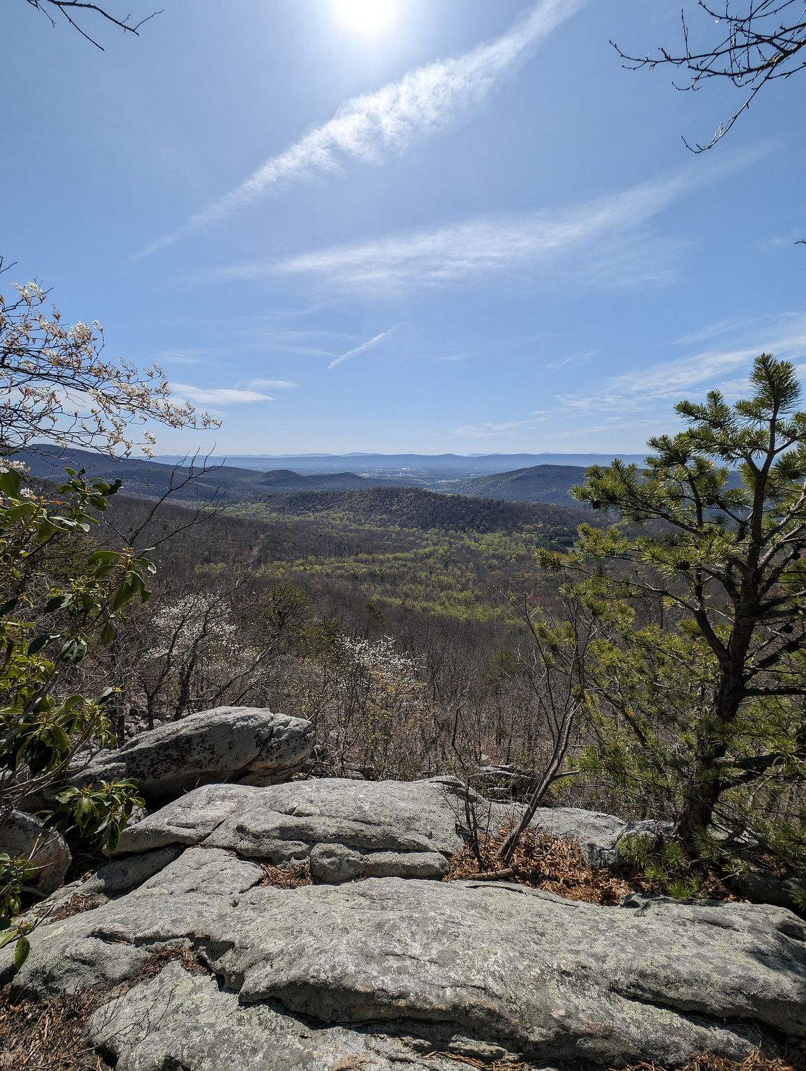 Overlook view from the rocky cliff