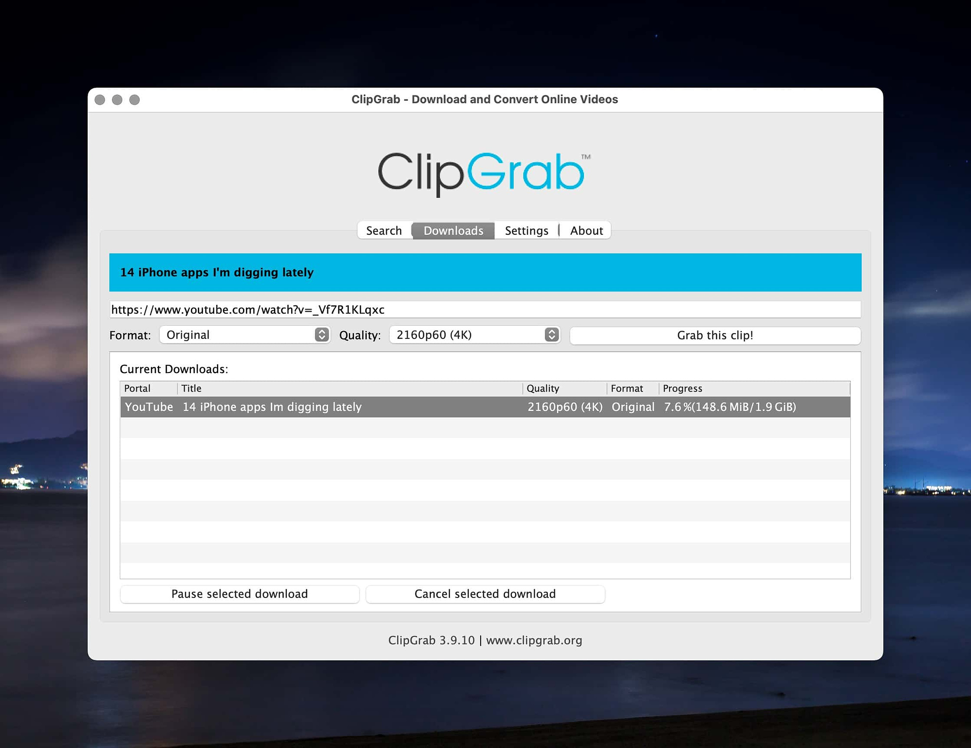 ClipGrab Interface