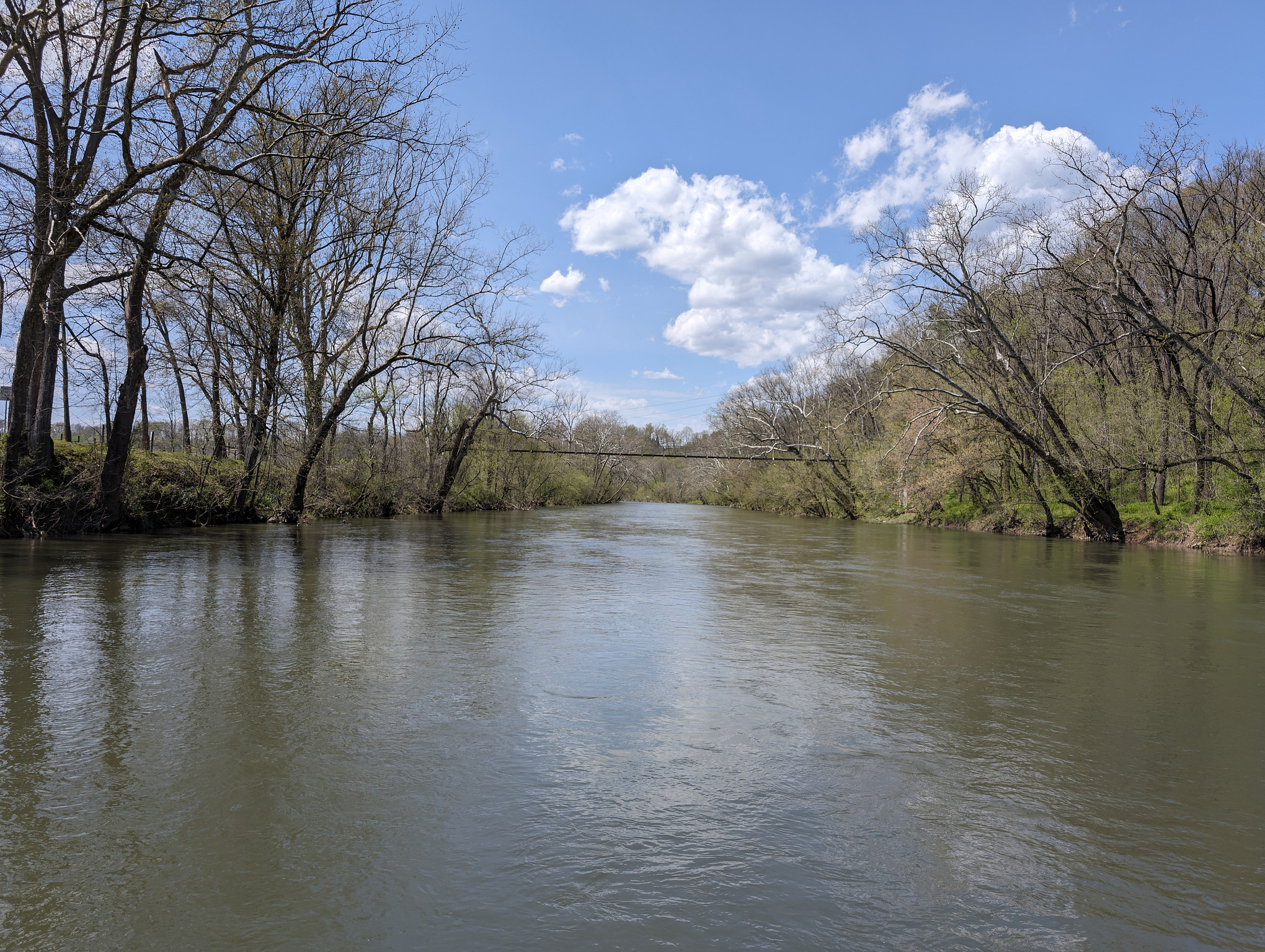 Crossing the river to get to Muse Vineyards