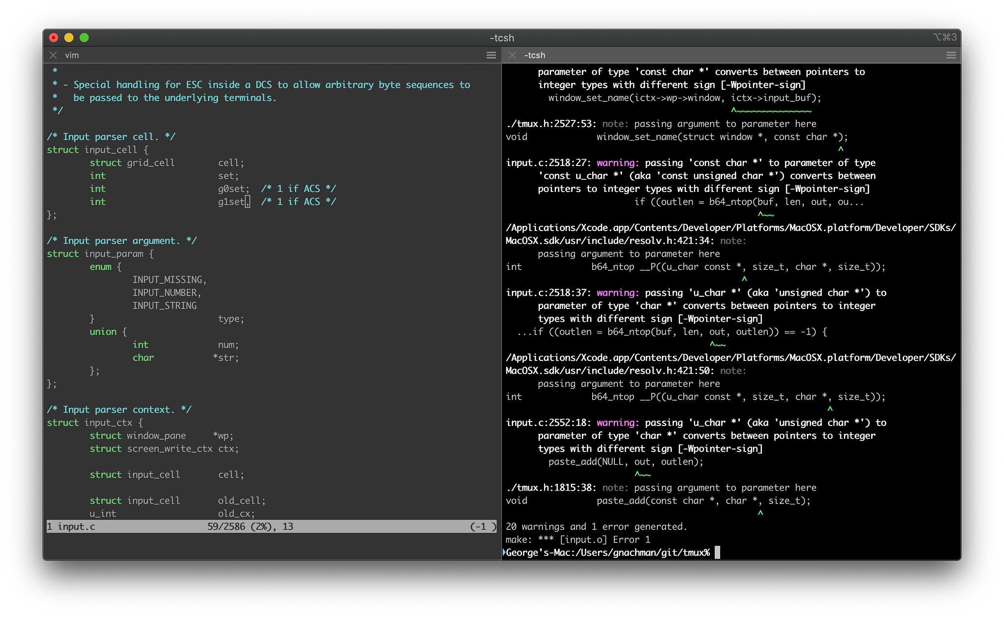 iTerm Split Panes