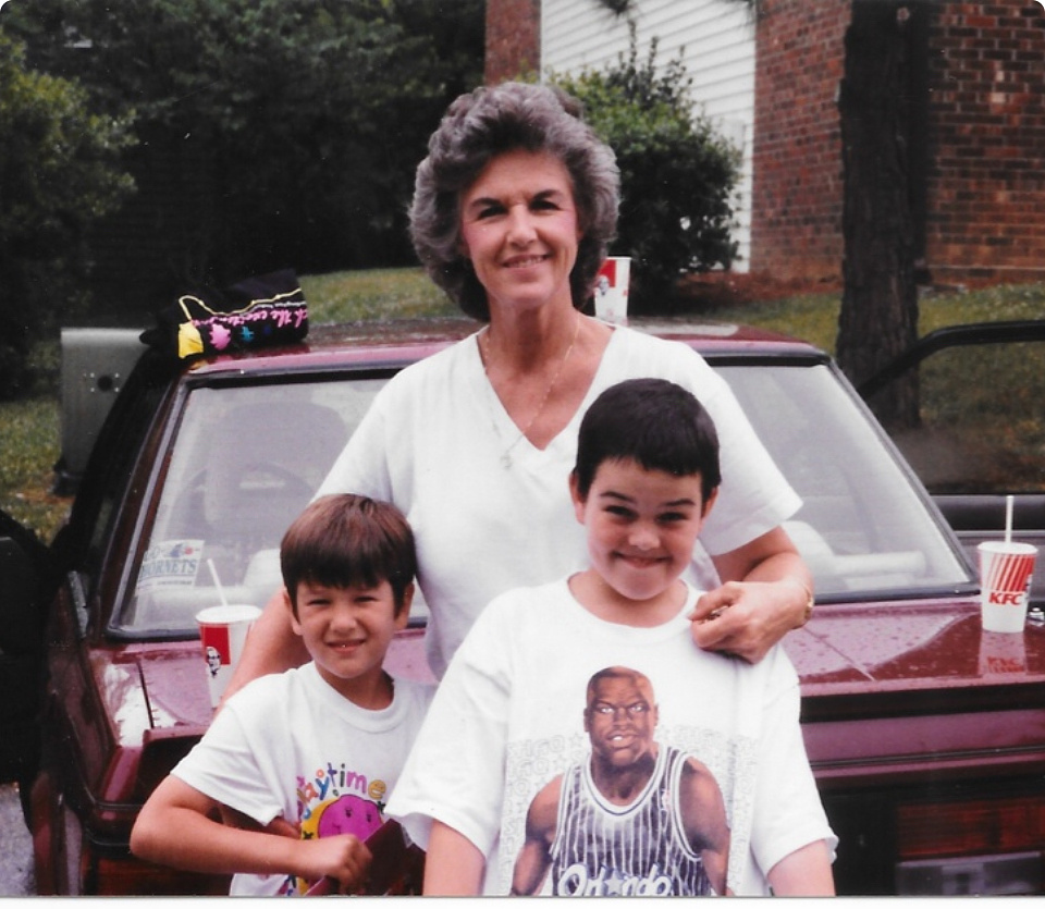 A photo of my grandmother, my brother, and I taken by Papa Bill