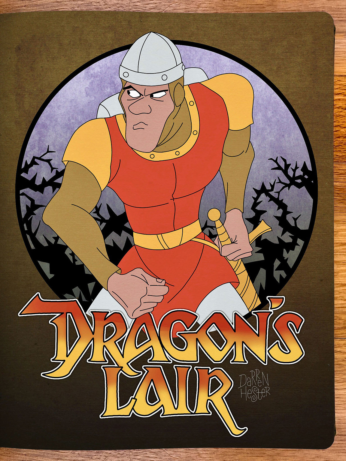 Dragon's Lair poster showing Dirk the Daring, ready for adventure.