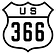 US highway 366 sign