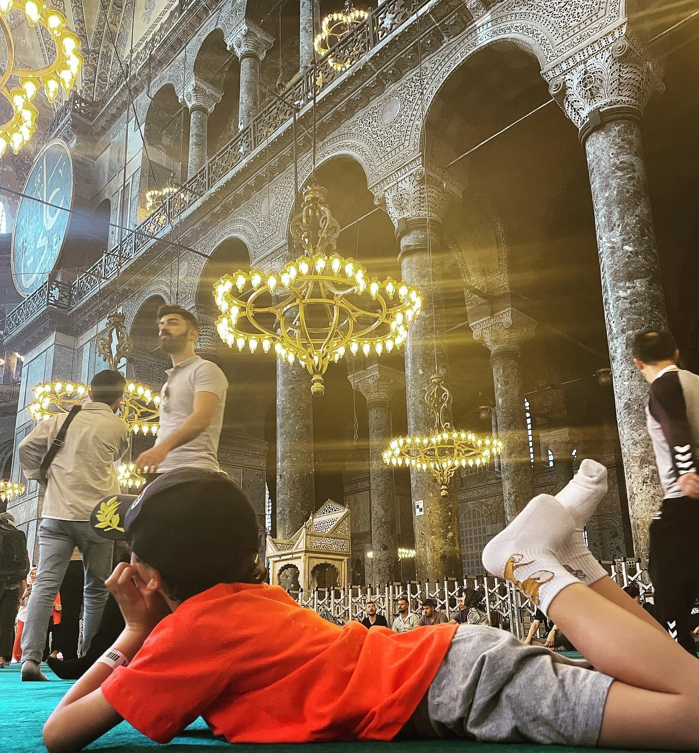 my son at the Ayasofya Cami - Istanbul