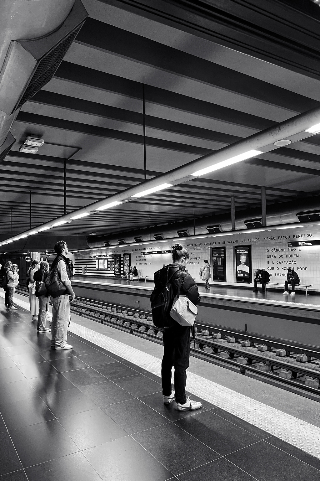 A subway station.