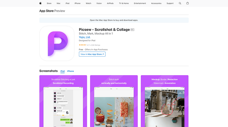 Picsew App Store Screenshot (02.12.2024)