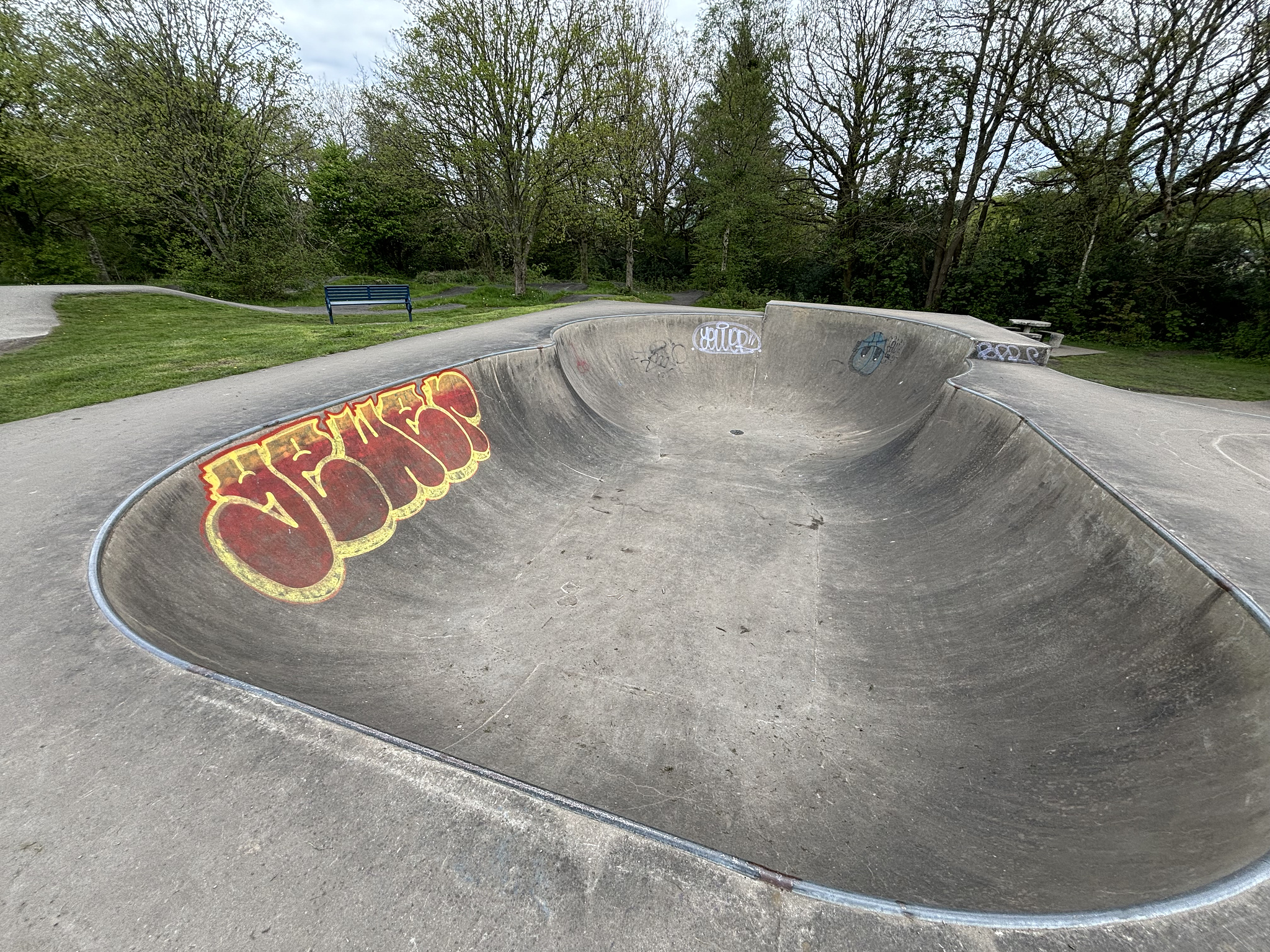 The bowl at the skate park.