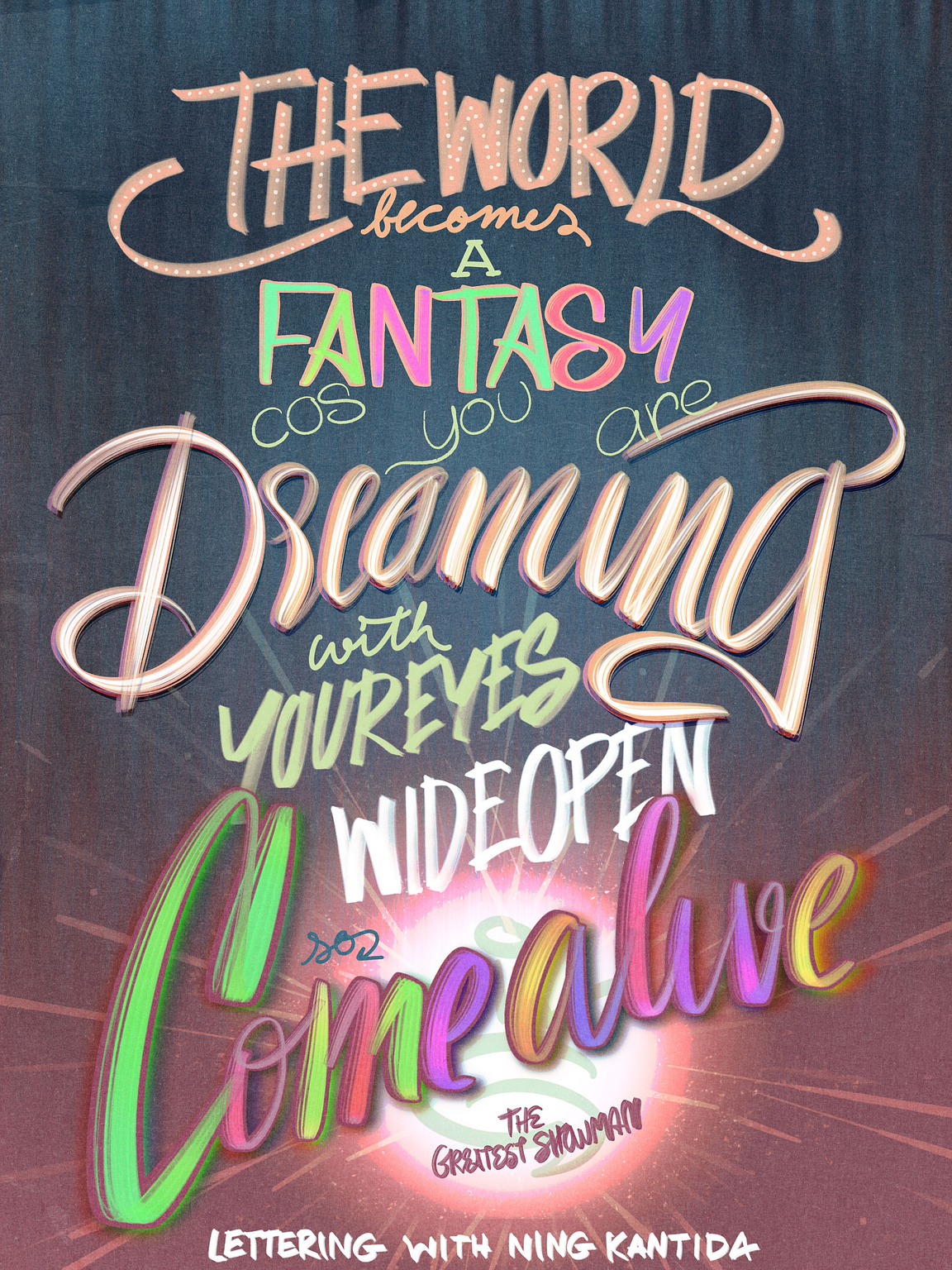 
My lettering inspired by the song "Come Alive"