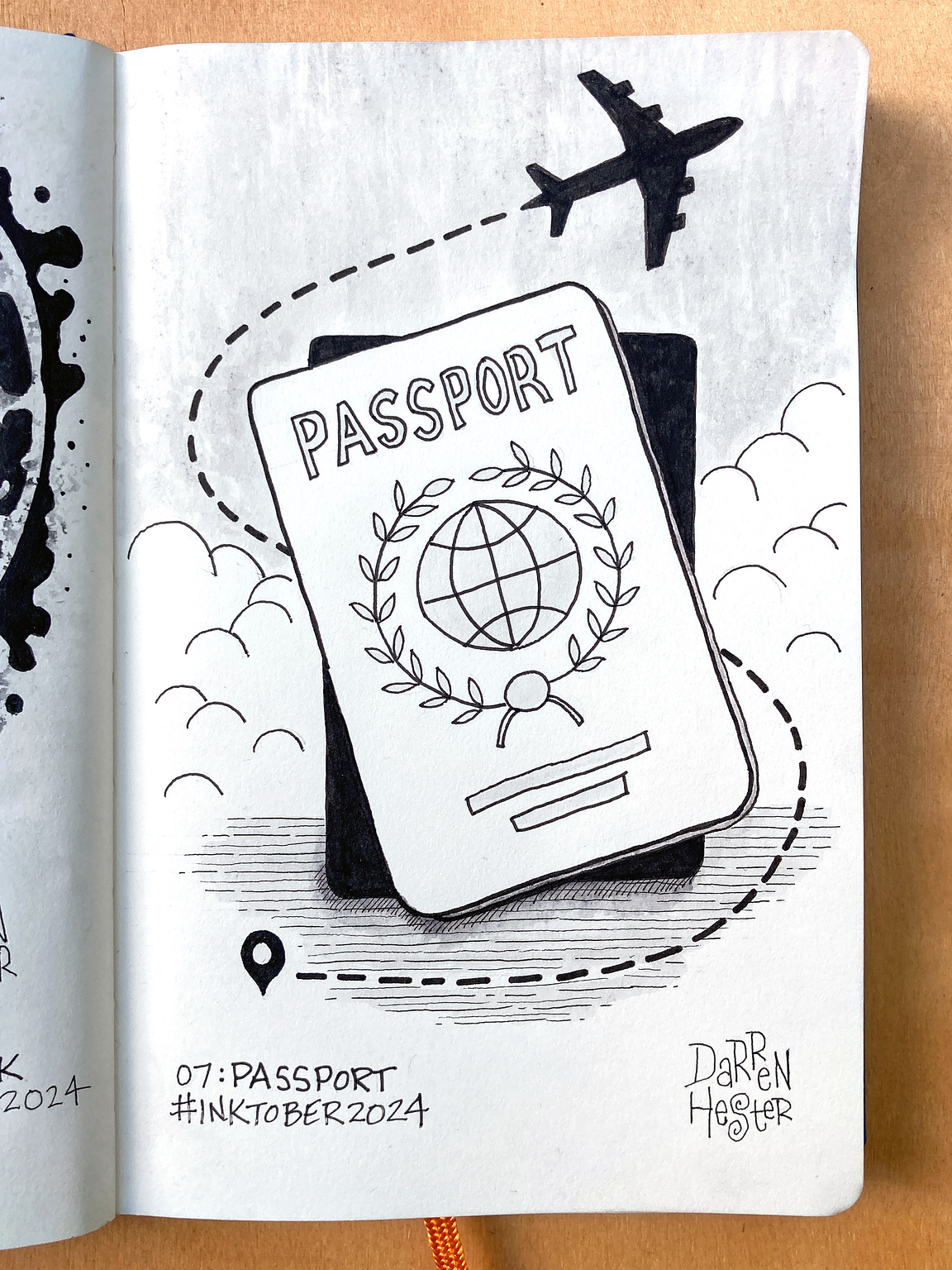 Sketch for Inktober 2024 prompt "Passport."