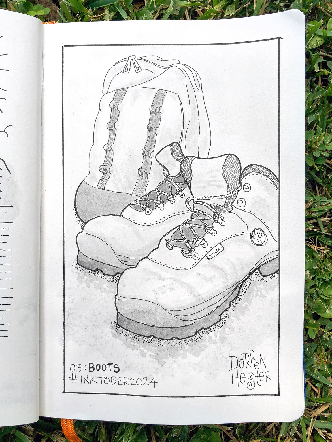 Sketch for Inktober 2024 prompt "Boots."