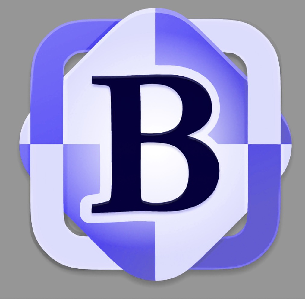 The blue and purple styalized logo of BBEdit