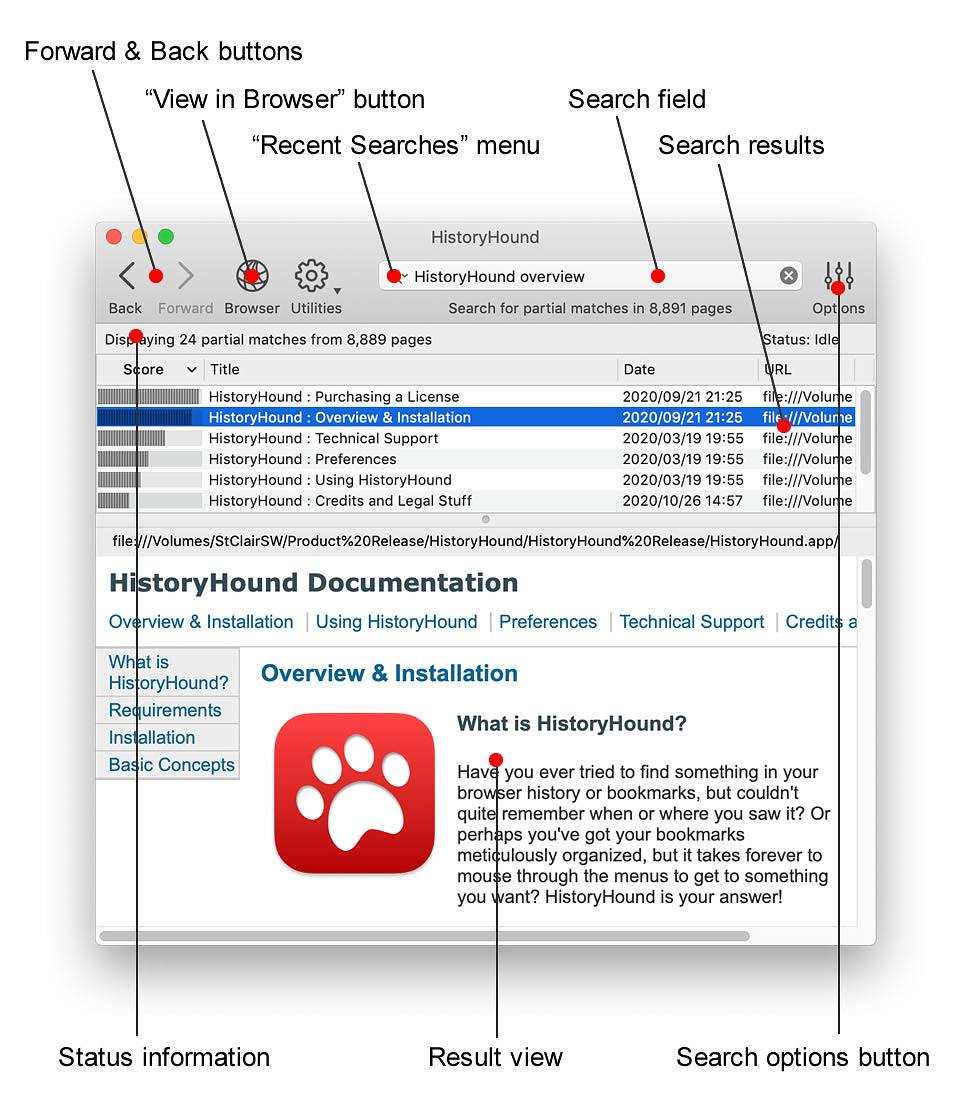 HistoryHound Interface