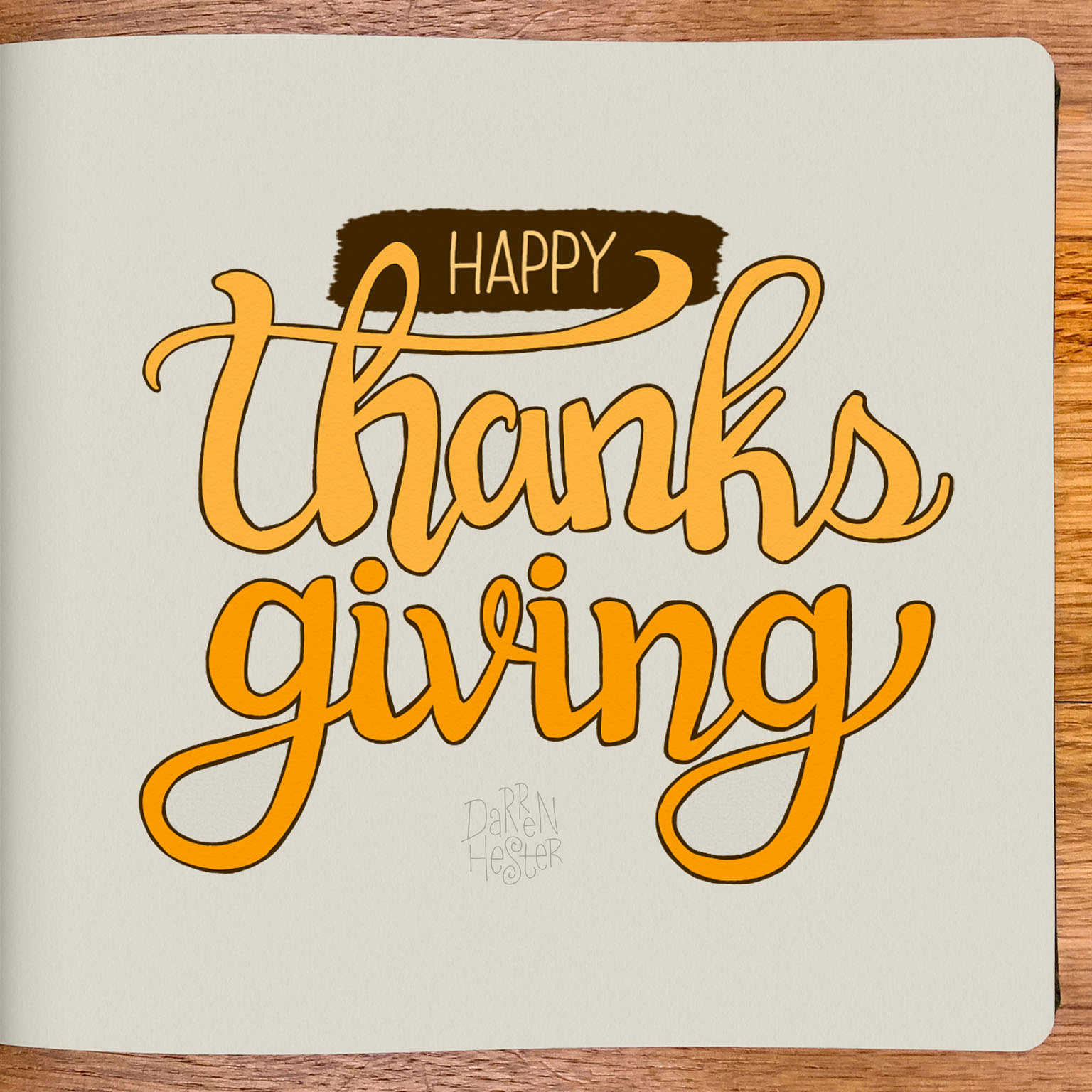 Happy Thanksgiving message in a stylized text.