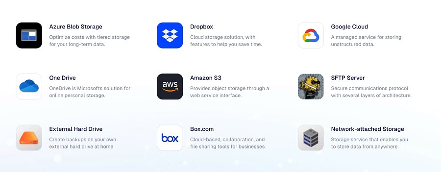 Duplicati Backup Locations