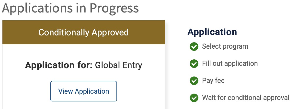 Conditional Approve for Global Entry