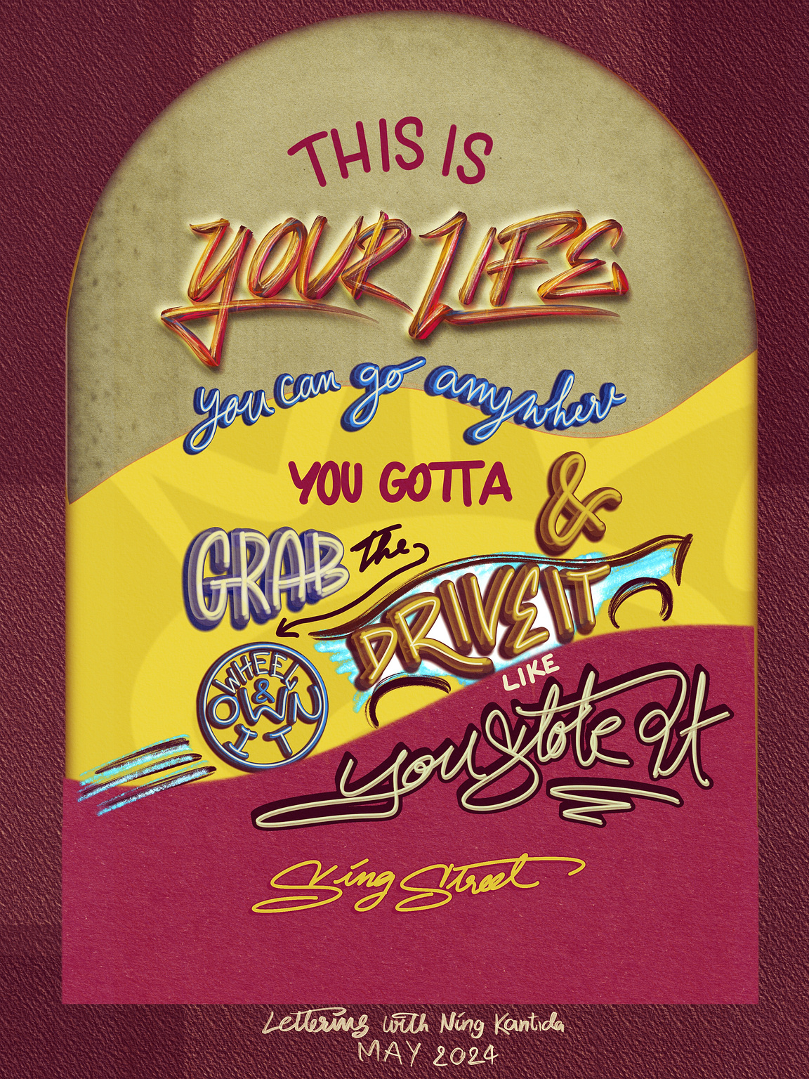 My Lettering Design for Drive It Like You Stole It by Sing Street Movie