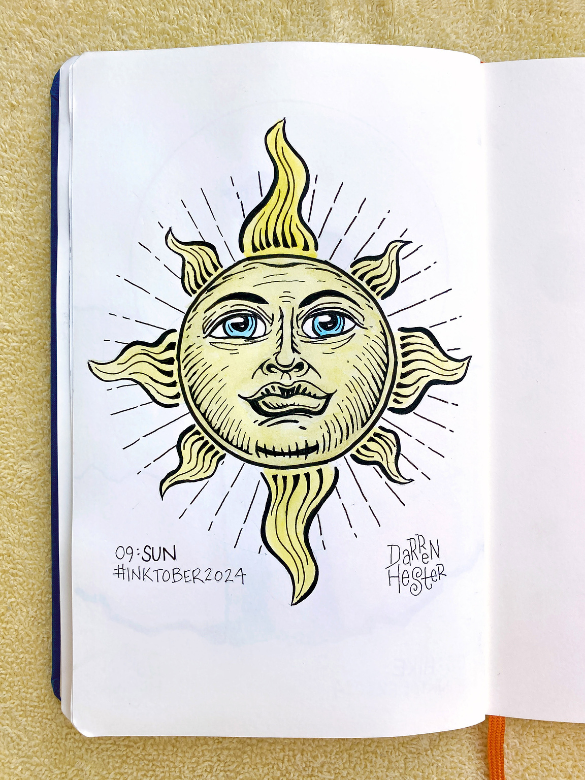 Sketch for Inktober 2024 prompt "Sun."