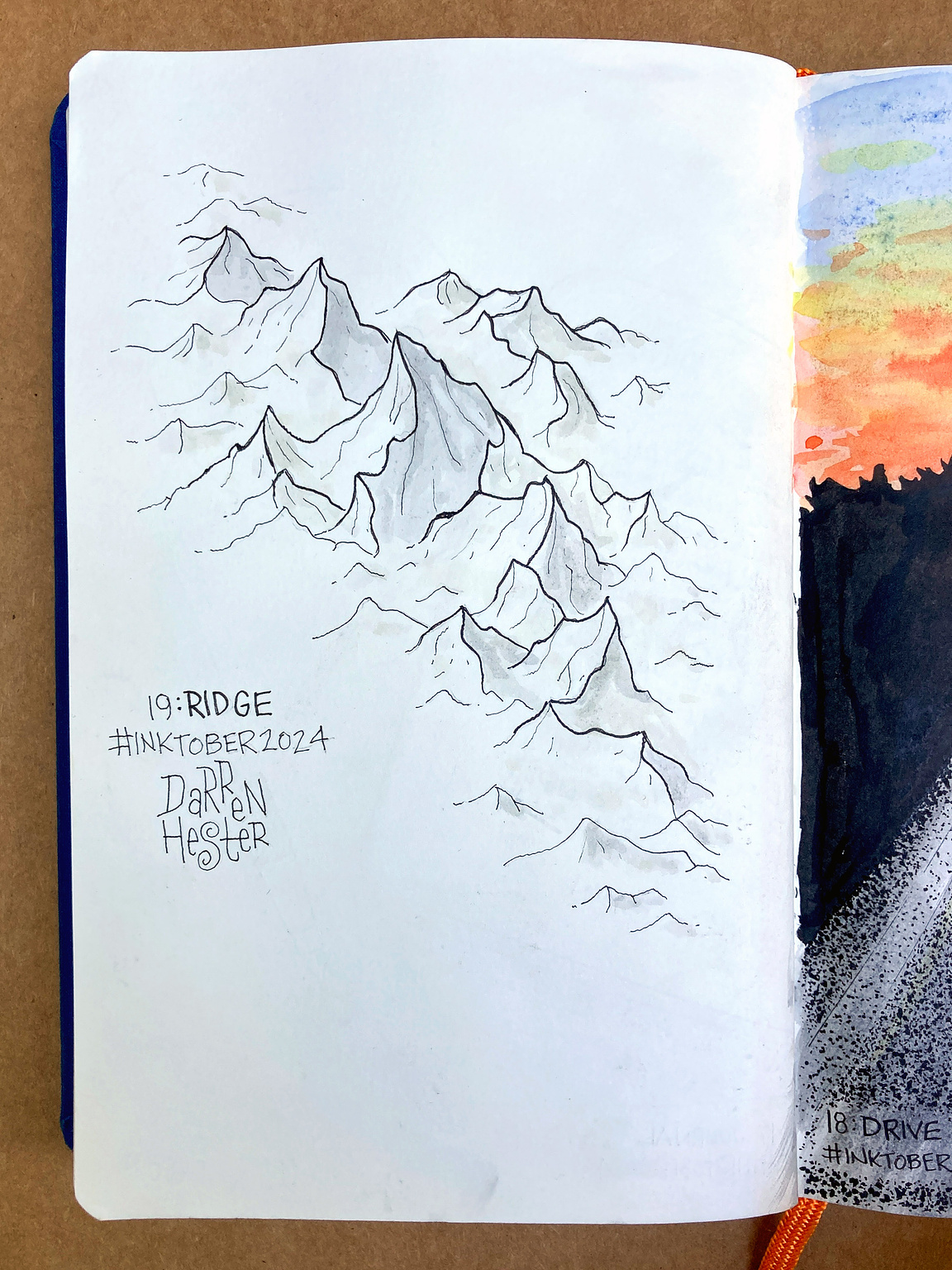 Sketch for Inktober 2024 prompt "Ridge."