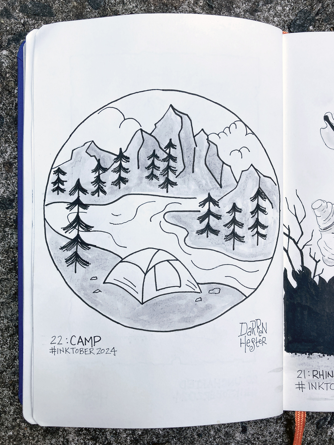 Sketch for Inktober 2024 prompt "Camp."