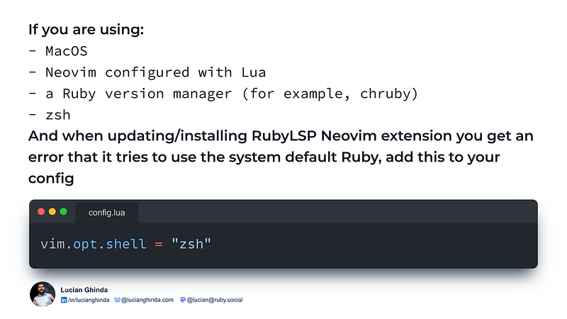 How to fix when Neovim loads system's Ruby version