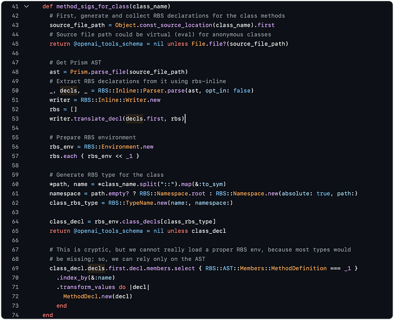 Code sample from RBSTools module that parses method signatures