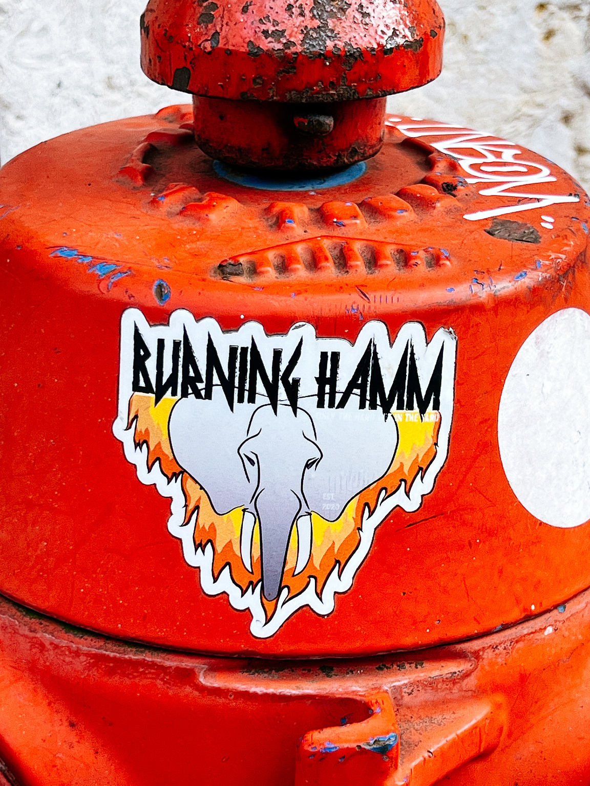 "Burning Hamm", and an elephant on fire. 