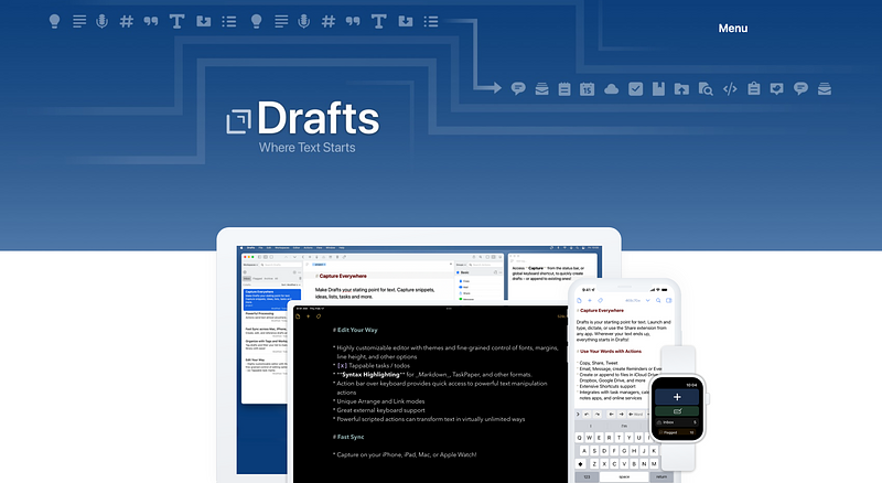 Screenshot Drafts Homepage (2024-04-19)
