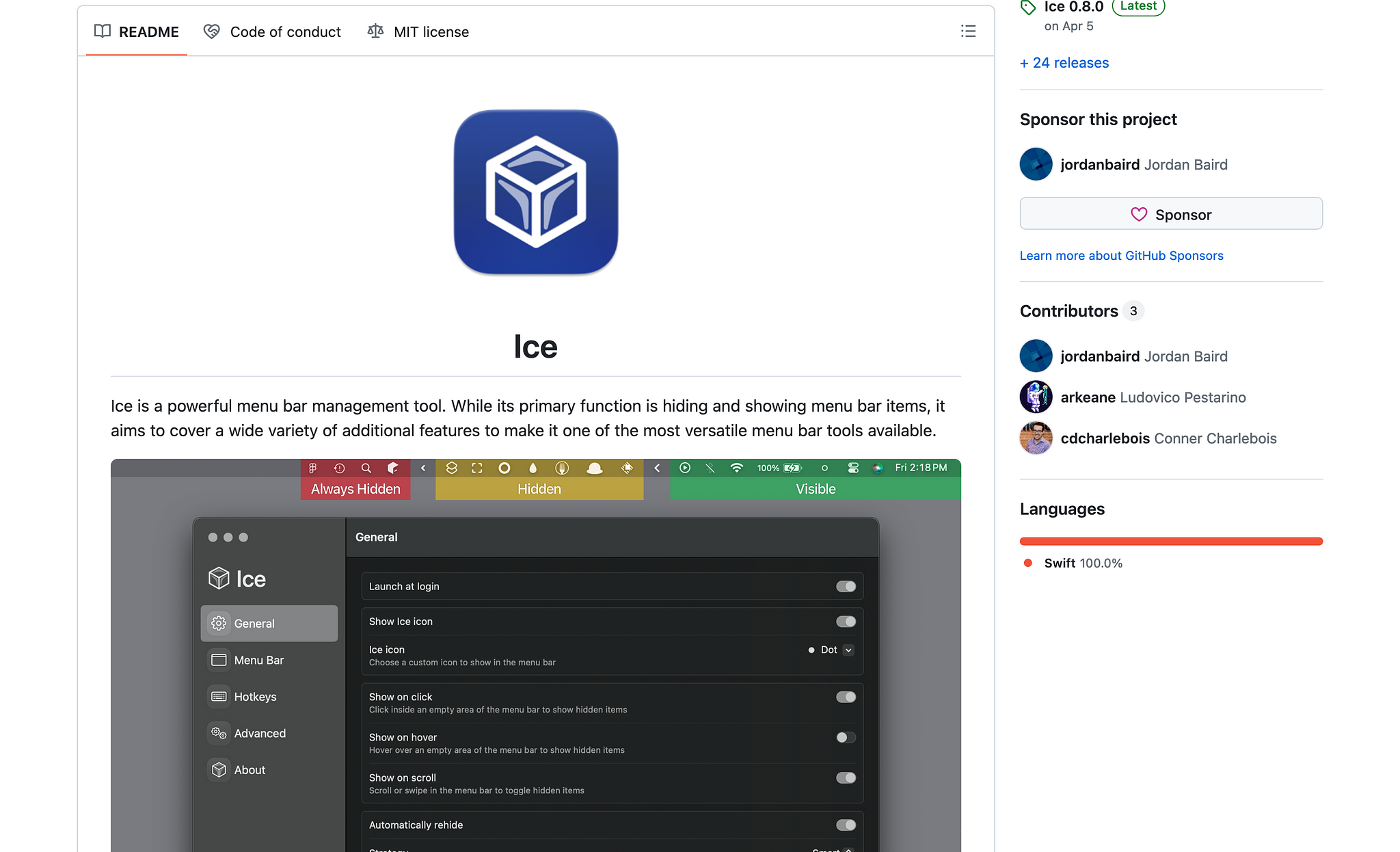 Ice GitHub Page Screenshot (2024-06-06)