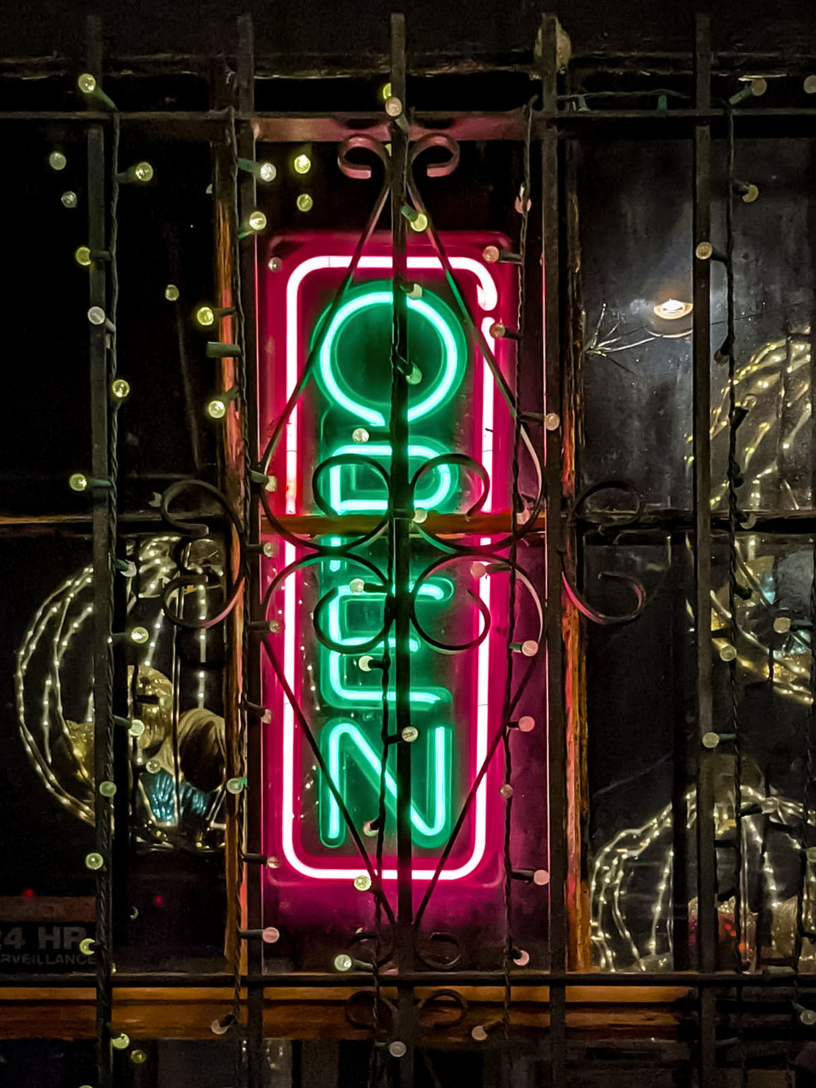 Neon sign in the window of Tokyo Alley in downtown Macon.﻿