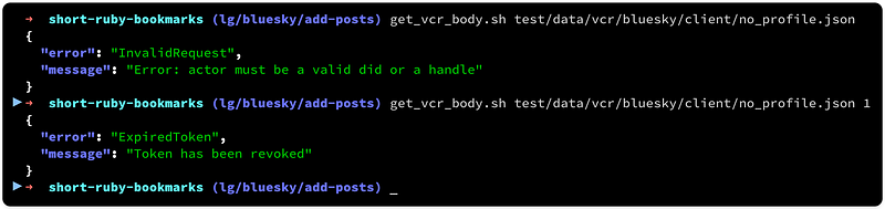 Example of output when using the script
