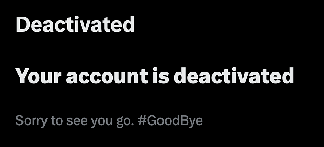 Your account is deactivated