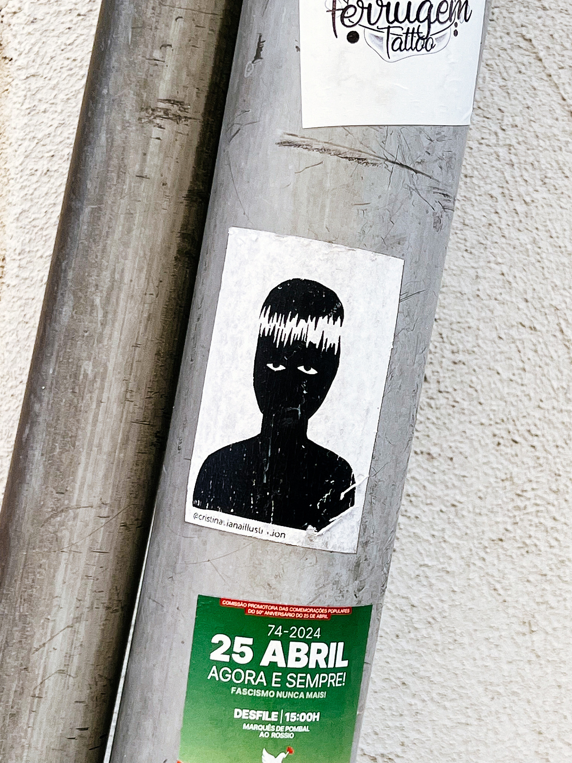 Sticker of a drawing of a face. 