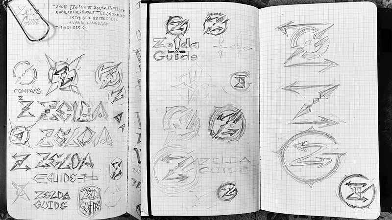 My Sketches for Zelda Guide Logo Concepts