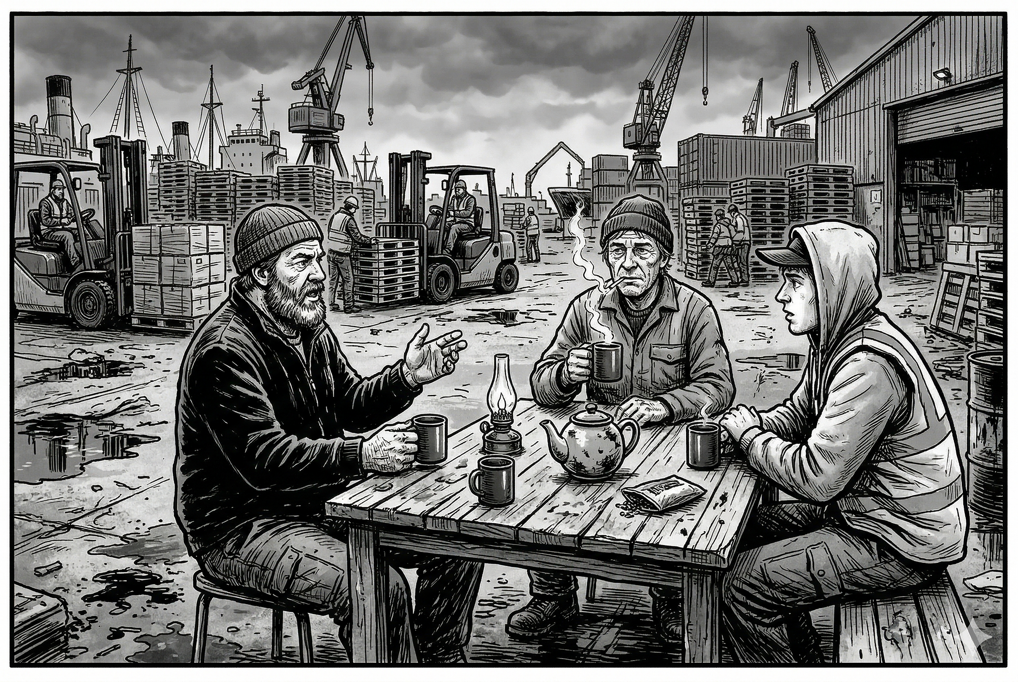Teabreak at the docks