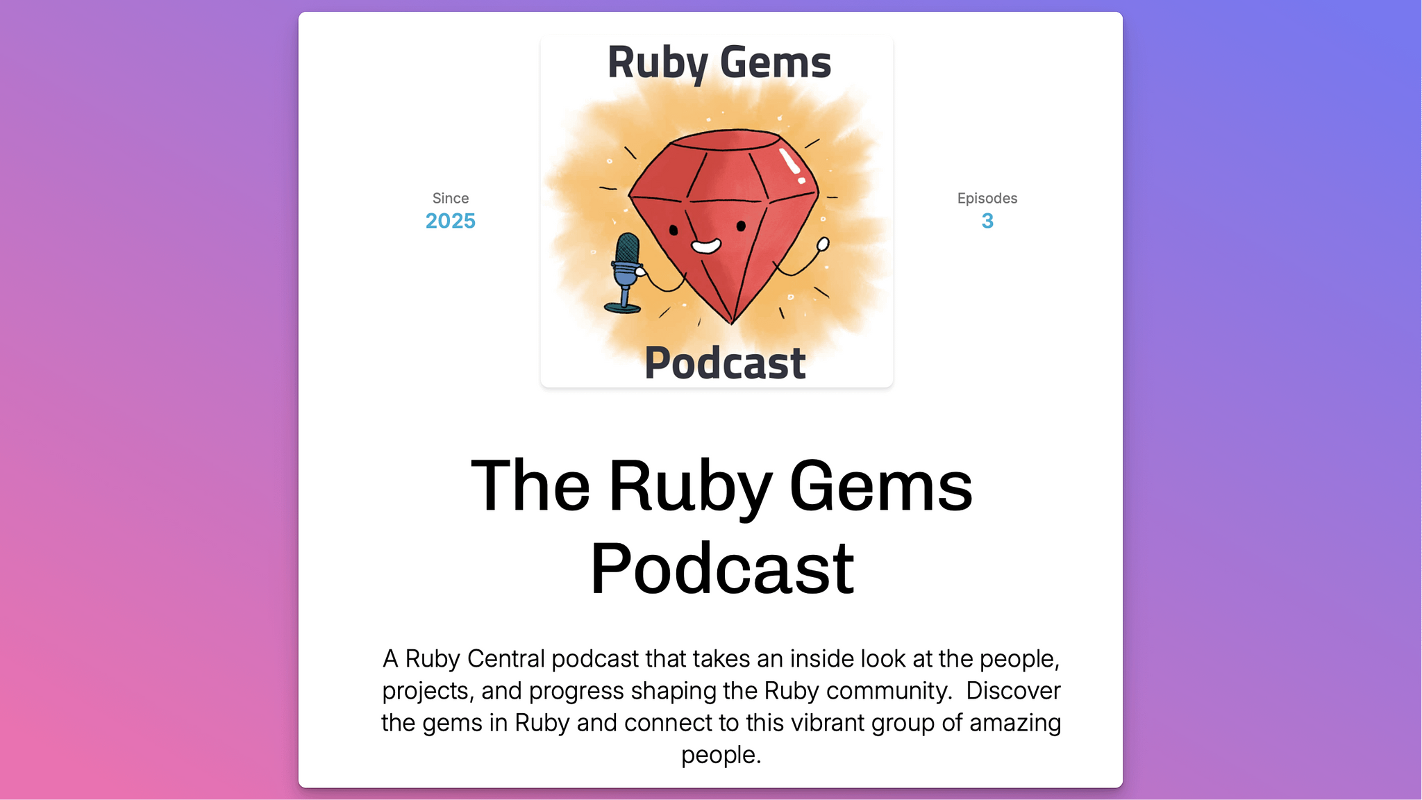A short description about the Ruby Gems podcast