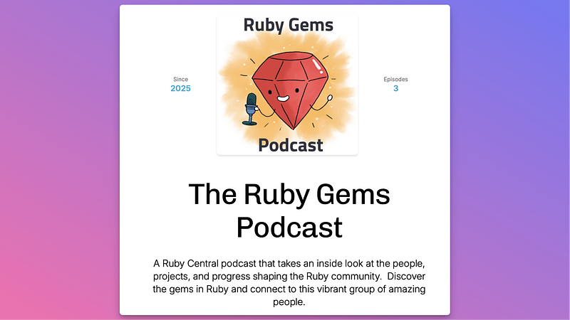 A short description about the Ruby Gems podcast