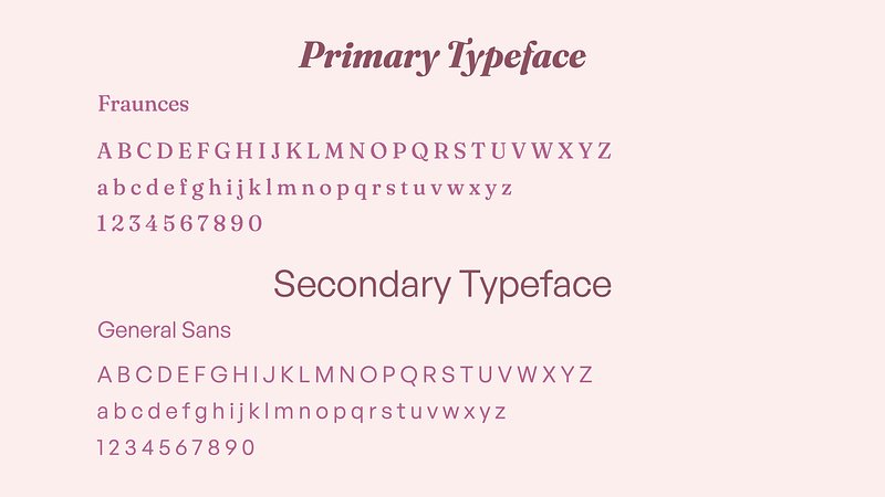 Typography Choice for Alison Cosmetics